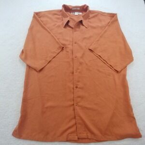 Daniel‎ Ellissa Men's XXL Orange Collar Hawaiian Button Short Sleeve BeachWear